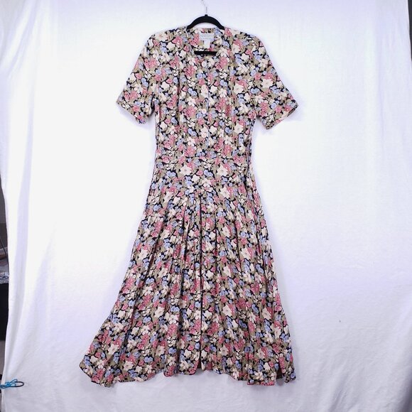 E.D. Michaels Dresses & Skirts - Vintage ED Michaels Melanie Drucker Floral Tea Midi A-line Cottagecore Dress